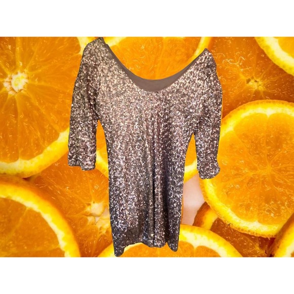 Forever 21 Gold Sequin 3/4 Sleeve Mini Dress Size‎ Small - Picture 8 of 8